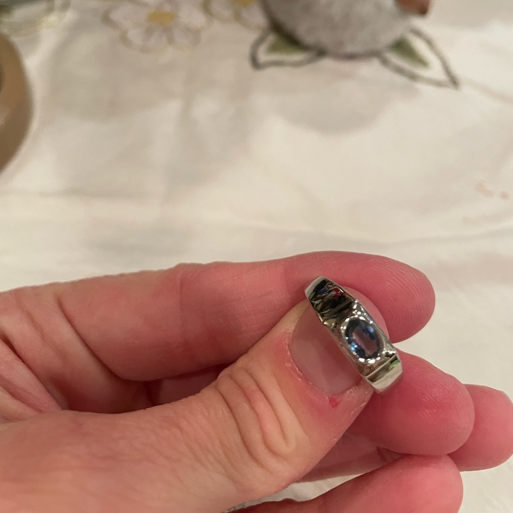 Sapphire in sterling ring